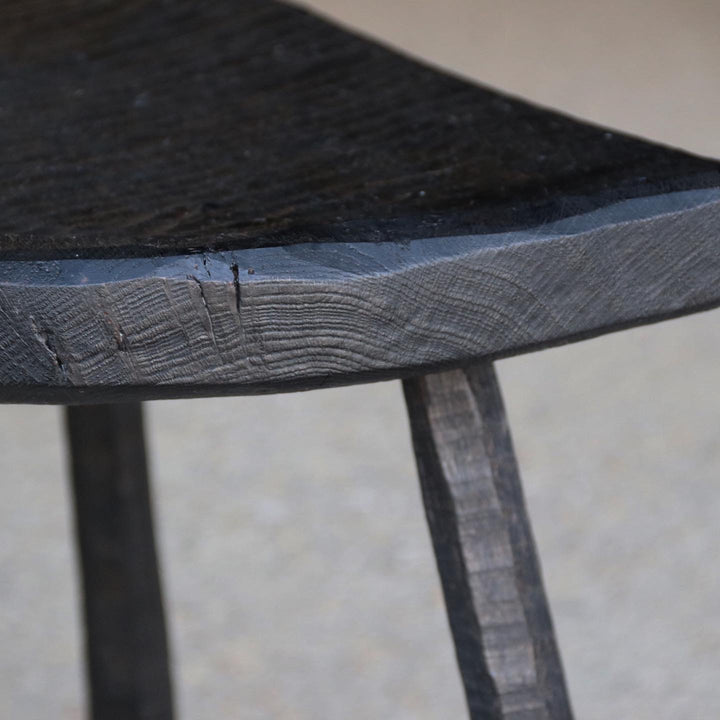Scalloped Seat Stool in Oak