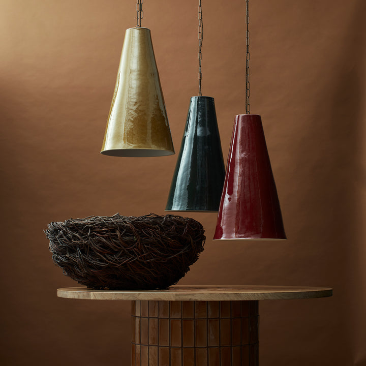 Large Sugar Cone Light in Crimson