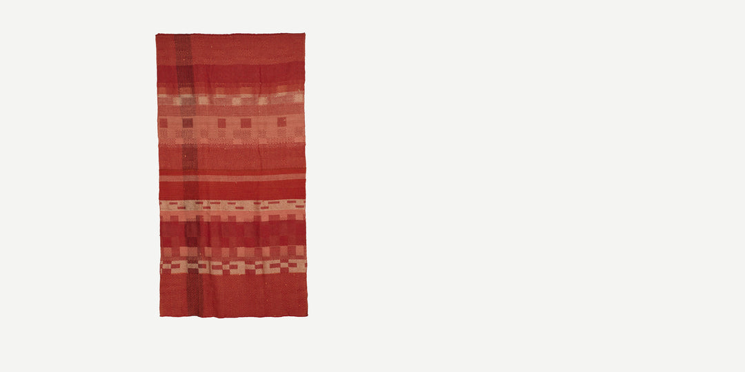 Hand Woven One-Off Throw in Coral