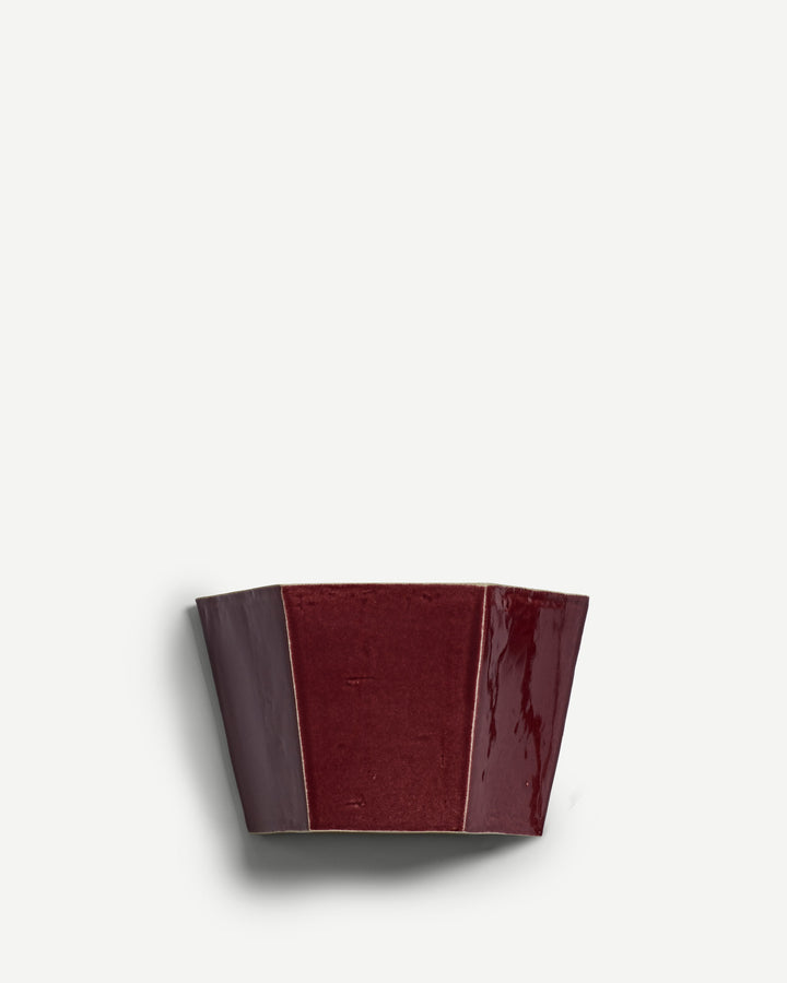 Faceted Sugar Cone Wall Light in Crimson
