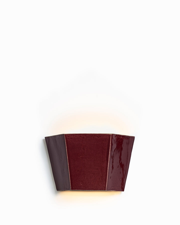 Faceted Sugar Cone Wall Light in Crimson