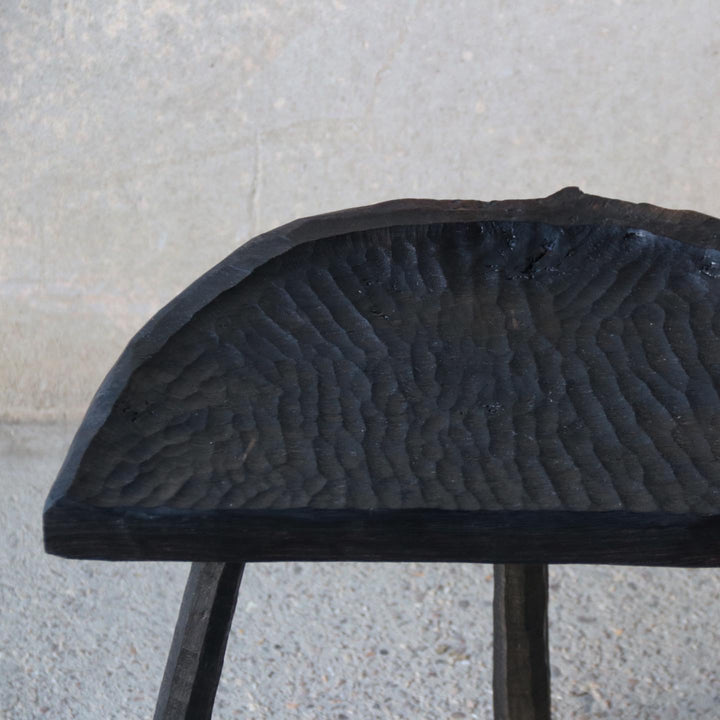 Scalloped Seat Stool in Oak