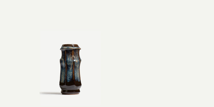 Medium Bud Vase in Cream, Tenmoku or Rutile