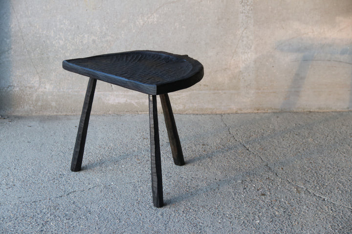 Scalloped Seat Stool in Oak