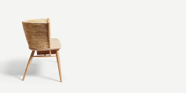 Brodgar Straw Back Bench (With Drawers)