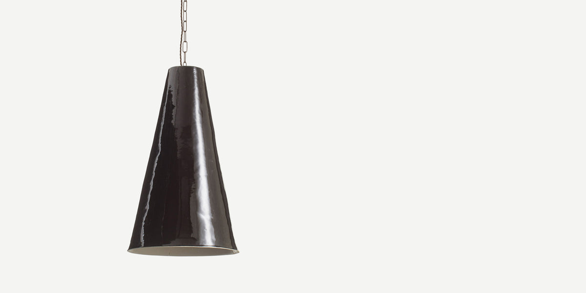Large Sugar Cone Light in Black