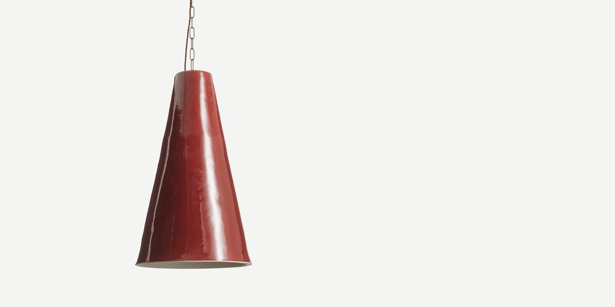 Large Sugar Cone Light in Crimson