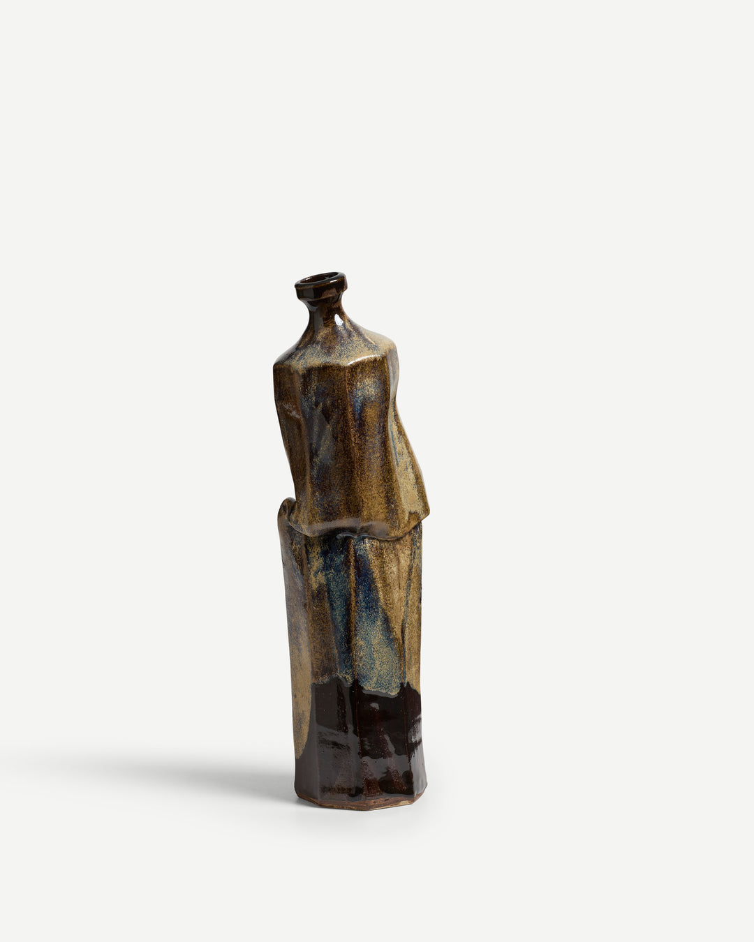 No. 2 Twisted Bottleneck Vase Tenmoku/Rutile