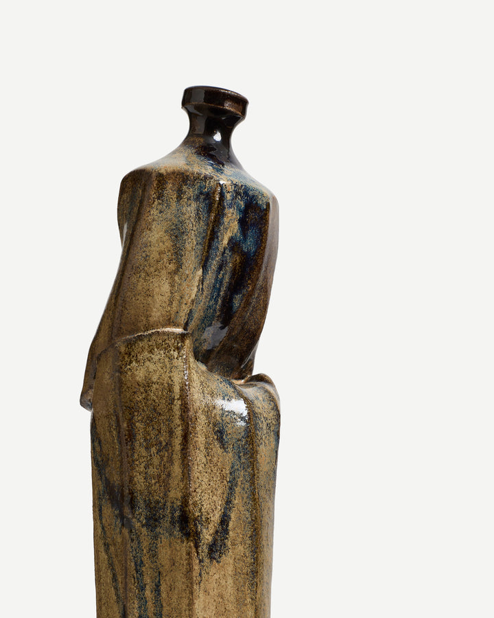 No. 2 Twisted Bottleneck Vase Tenmoku/Rutile