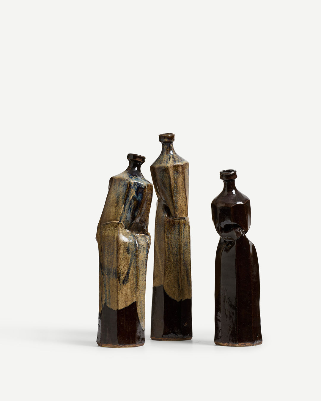 No. 2 Twisted Bottleneck Vase Tenmoku/Rutile