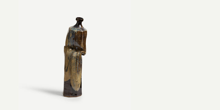 No. 2 Twisted Bottleneck Vase Tenmoku/Rutile