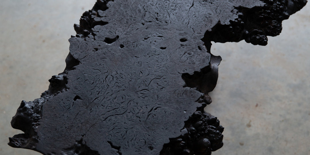 English Burr Oak Pedestal Side Table