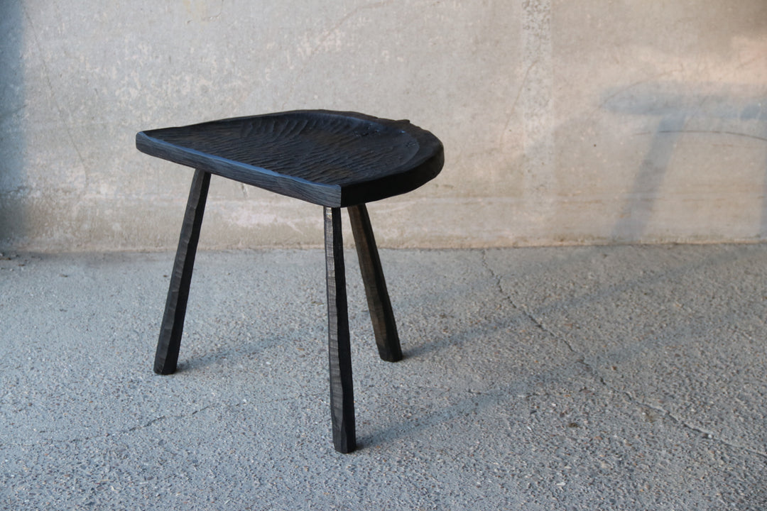 Scalloped Seat Stool in Oak