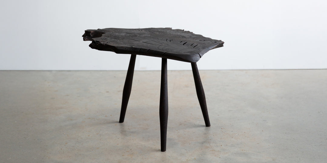 English Burr Oak Side Table