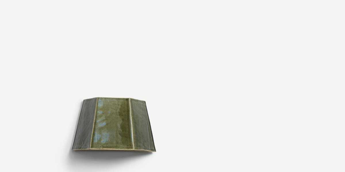 Faceted Sugar Cone Wall Light in Green