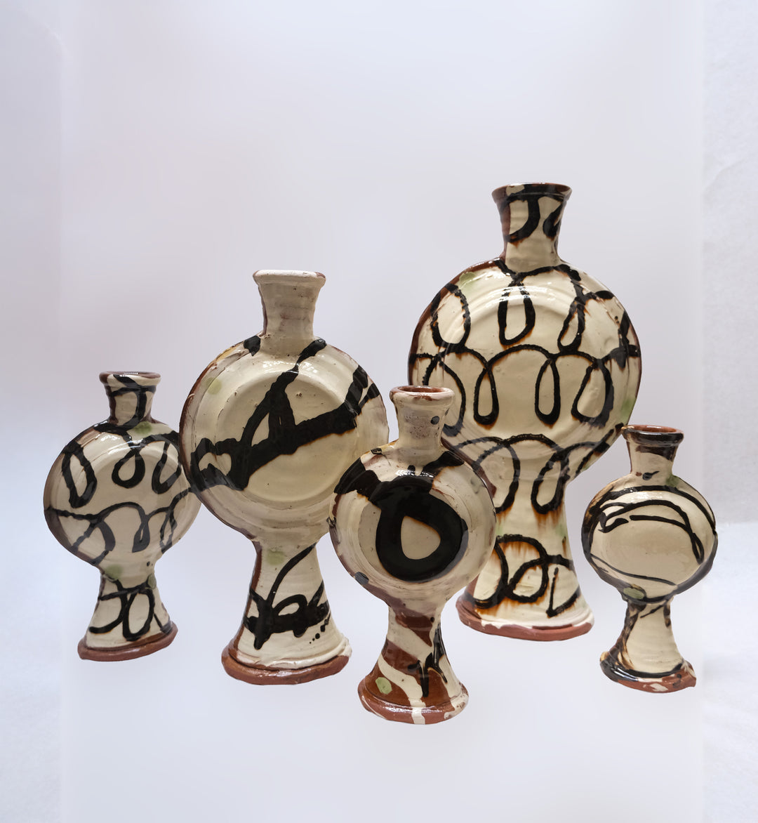 Double-sided Slipware Round Bottle
