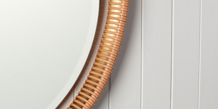 Ricasso Mirror in Tan Stripe (Small)