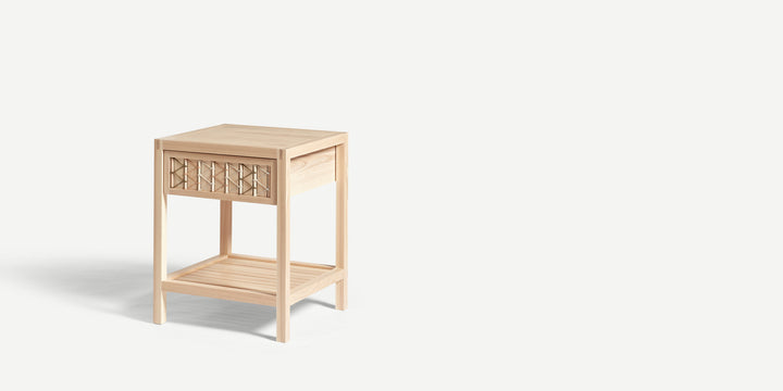 Stitched Side Table in Ash & Natural Cord