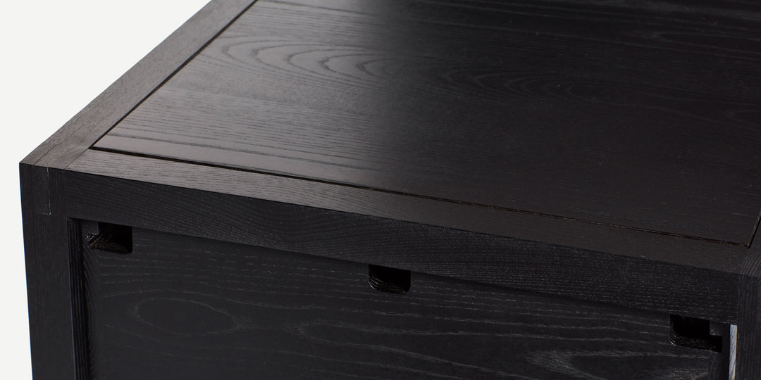 Stitched Side Table in Blackened Ash & Natural Cord