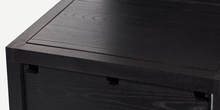 Stitched Side Table in Blackened Ash & Natural Cord
