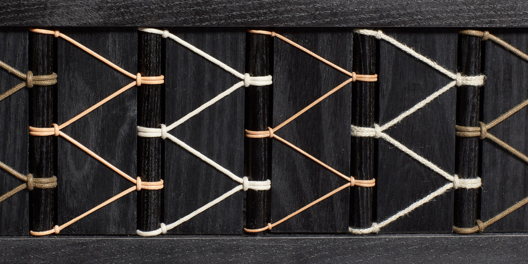 Stitched Side Table in Blackened Ash & Natural Cord